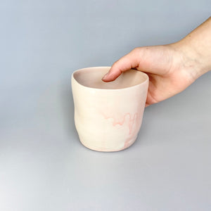 handleless blush mug