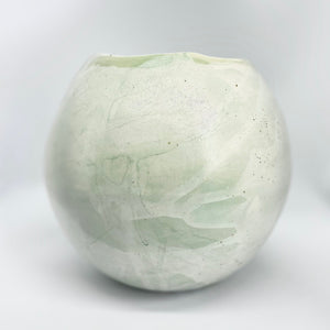 pistachio and white speckled vessel - large