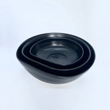 Load image into Gallery viewer, set of three bowls - black satin
