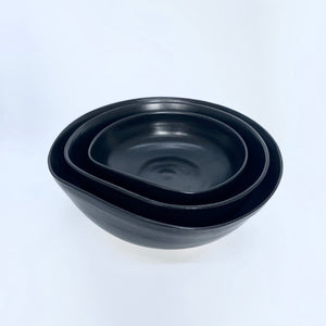 medium bowl - black satin