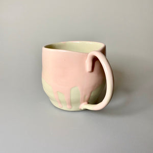 pink drip mug