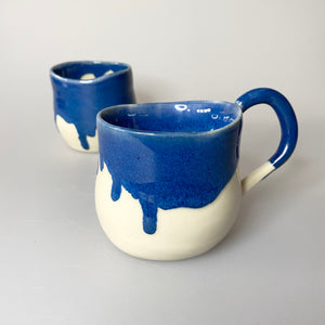 set of two midnight blue mugs